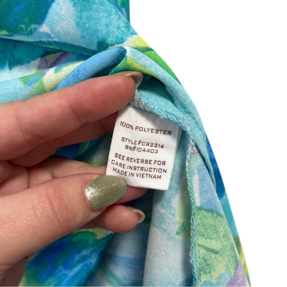 Blu Pepper Blue and Green Ruffled Mini Sundress Size Medium - Picture 4 of 7